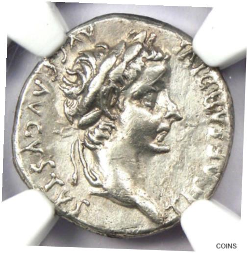 アンティークコイン コイン 金貨 銀貨 [送料無料] Tiberius AR Denarius Silver Tribute Penny Roman Coin 14-37 AD - NGC Choice XF EF