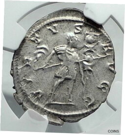 【極美品/品質保証書付】 アンティークコイン コイン 金貨 銀貨 [送料無料] GALLIENUS Authentic Ancient Billon Silver Lyons 258AD Roman Coin NGC i81338