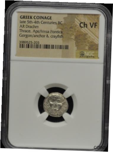  アンティークコイン コイン 金貨 銀貨  [送料無料] Greek Coinage AR Drachm Thrace, Apollonia Pontica NGC CH VF#H931A