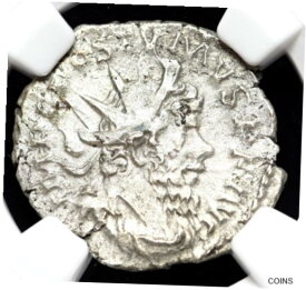 ポストゥムス。ロマーノ・ガリア皇帝、西暦260年から269年。シルバー・アントニニアヌス、NGC XFPostumus. Romano-Gallic Emperor, AD 260-269. Silver Antoninianus, NGC XF