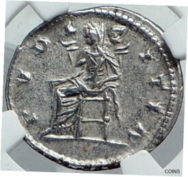 【極美品/品質保証書付】 アンティークコイン コイン 金貨 銀貨 [送料無料] JULIA DOMNA Authentic Ancient 196AD Silver Roman Coin PUDICITIA NGC i82580