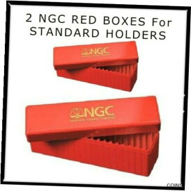【極美品/品質保証書付】 アンティークコイン コイン 金貨 銀貨 [送料無料] 2 NEW Official NGC RED Boxes For 20 Graded Certified Coin Slab Plastic Storage