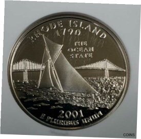 【極美品/品質保証書付】 アンティークコイン コイン 金貨 銀貨 [送料無料] 2001 S 25c State of Rhode Island Proof Quarter- NGC PF 69 Ultra Cameo