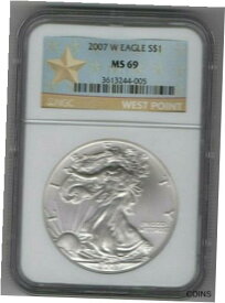 【極美品/品質保証書付】 アンティークコイン コイン 金貨 銀貨 [送料無料] 2007 W Silver Eagle NGC MS 69 Gold Star Holder