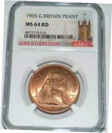 【極美品/品質保証書付】 アンティークコイン コイン 金貨 銀貨 [送料無料] 1965 GREAT BRITAIN NGC MS 64 RD BRITISH UK Penny MS64RD Certified Graded Coin