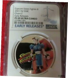 【極美品/品質保証書付】 アンティークコイン コイン 金貨 銀貨 [送料無料] 2021 Fiji Capcom Street Fighter II Silver .999 RYU One Ounce SILVER COIN
