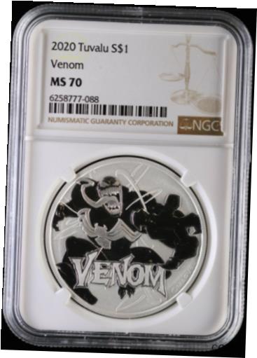 【極美品/品質保証書付】 アンティークコイン コイン 金貨 銀貨 [送料無料] 2020 Tuvalu Venom 1 oz Silver Dollar Coin NGC MS 70 | Marvel：金銀プラチナ ワールドリソース
