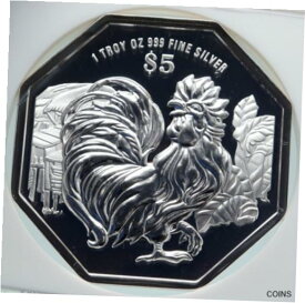 【極美品/品質保証書付】 アンティークコイン コイン 金貨 銀貨 [送料無料] 2017 SINGAPORE Lunar Series ASTROLOGY Rooster Proof Silver $5 Coin NGC i86642