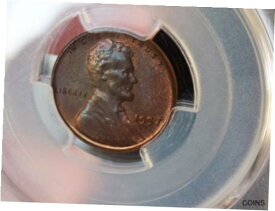 【極美品/品質保証書付】 アンティークコイン コイン 金貨 銀貨 [送料無料] WHEAT CENT 1957 PCGS MS 64 BN++++++ PASTEL TONED WOW COIN