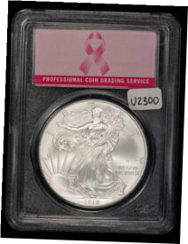 【極美品/品質保証書付】 アンティークコイン コイン 金貨 銀貨 [送料無料] 2010 1 oz American Silver Eagle - PCGS MS 69 - Pink Breast Cancer Ribbon - U2300