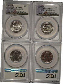 【極美品/品質保証書付】 アンティークコイン コイン 金貨 銀貨 [送料無料] 2017 P & D Effigy Mounds NP Quarter 2 Coin Set 25c PCGS MS66