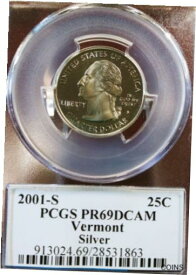 2001-S 米国州市バーモント州 PCGS PR69DCAM シルバー2001-S USA STATE QUARTER VERMONT PCGS PR69DCAM SILVER