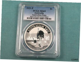【極美品/品質保証書付】 アンティークコイン コイン 金貨 銀貨 [送料無料] 2021 Perth Australia Emu 1 oz Silver PCGS MS69 Coin