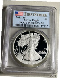 【極美品/品質保証書付】 アンティークコイン コイン 金貨 銀貨 [送料無料] 2011 W Silver Eagle PCGS PR70 DCAM First Strike - Some Milk Spots