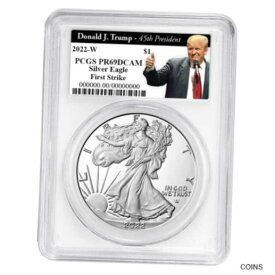 【極美品/品質保証書付】 アンティークコイン コイン 金貨 銀貨 [送料無料] 2022-W Proof $1 American Silver Eagle PCGS PR69DCAM FS Trump 45th President Labe