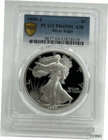 【極美品/品質保証書付】 アンティークコイン コイン 金貨 銀貨 [送料無料] 1990 S Proof American Silver Eagle PCGS PR69 DCAM