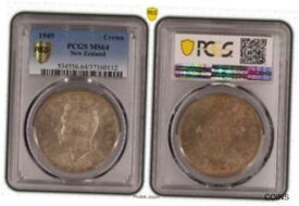 【極美品/品質保証書付】 アンティークコイン コイン 金貨 銀貨 [送料無料] 1949 New Zealand Royal Visit Silver Crown Coin PCGS MS64 #0112