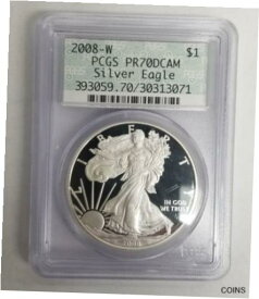 【極美品/品質保証書付】 アンティークコイン コイン 金貨 銀貨 [送料無料] 2008-W $1 AMERICAN SILVER PROOF EAGLE Coin 1 oz .999 PCGS PR70 DCAM (DS607)