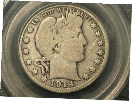 アンティークコイン コイン 金貨 銀貨 [送料無料] PCGS VG-8 1914 Barber Half Dollar LY and part IT Very Low Mintage Coin