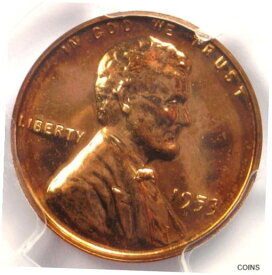 【極美品/品質保証書付】 アンティークコイン コイン 金貨 銀貨 [送料無料] 1953 Re-Engraved Design Proof Lincoln Wheat Cent 1C Coin FS-402 - PCGS PR65 RD!