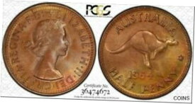 【極美品/品質保証書付】 アンティークコイン コイン 金貨 銀貨 [送料無料] 1964 AUSTRALIA HALF PENNY PCGS MS65RB HIGH GRADED COLOR TONED COIN