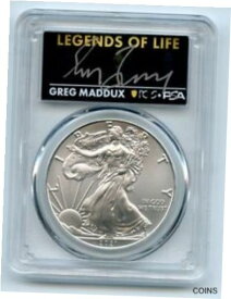 【極美品/品質保証書付】 アンティークコイン コイン 金貨 銀貨 [送料無料] 2021 $1 American Silver Eagle Type 1 PCGS PSA MS70 Legends of Life Greg Maddux