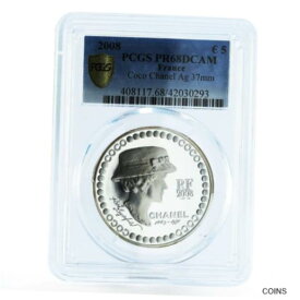 【極美品/品質保証書付】 アンティークコイン コイン 金貨 銀貨 [送料無料] France 5 euro 125th Anniversary of Coco Chanel PR68 PCGS silver coin 2008