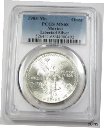  アンティークコイン コイン 金貨 銀貨  [送料無料] 1985-Mo PCGS MS68 oz Silver Libertad Un Onza Mexico Coin #33630B