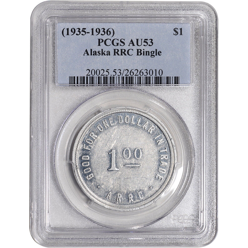 アンティークコイン コイン 金貨 銀貨 [送料無料] (1935-1936) US Alaska Rural Rehabilitation Corp RRC Bingle Token $1 - PCGS AU53