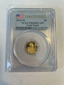 【極美品/品質保証書付】 アンティークコイン コイン 金貨 銀貨 [送料無料] 2014-W American Gold Eagle 1/10 oz $5 - PCGS First Strike PR 69 DCAM