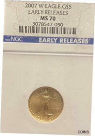【極美品/品質保証書付】 アンティークコイン コイン 金貨 銀貨 [送料無料] $5 2007-W BURNISHED GOLD EAGLE AGE 1/10 Oz. NGC MS70 EARLY RELEASES