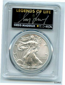 【極美品/品質保証書付】 アンティークコイン コイン 金貨 銀貨 [送料無料] 2020 (P) $1 Silver Eagle Emergency Issue PCGS MS70 Legends of Life Greg Maddux