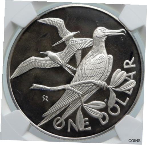 【極美品/品質保証書付】 アンティークコイン コイン 金貨 銀貨 [送料無料] 1979 British Virgin Islands Queen Elizabeth II BIRD Proof Silver Coin NGC i85982：金銀プラチナ ワールドリソース