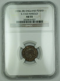 【極美品/品質保証書付】 アンティークコイン 銀貨 1036-38 England Jewel Cross Penny Silver Coin S-1163 Harold NGC AU-55 AKR [送料無料] #sct-wr-011201-18233