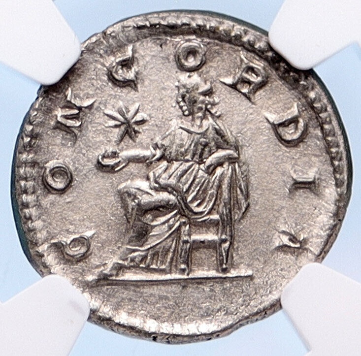 アンティークコイン コイン 金貨 銀貨 [送料無料] JULIA PAULA Elagabalus Wife Rome Ancient Silver Roman Coin CONCORD NGC AU i67615