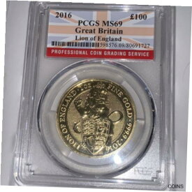 【極美品/品質保証書付】 アンティークコイン 金貨 2016 LION OF ENGLAND 1 OZ GOLD COIN PCGS GRADED MS-69 [送料無料] #gct-wr-011201-1930