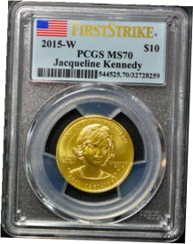 【極美品/品質保証書付】 アンティークコイン コイン 金貨 銀貨 [送料無料] 2015-West Point Gold Jacqueline Kennedy 10 Dollar PCGS MS - 70 1st Strike