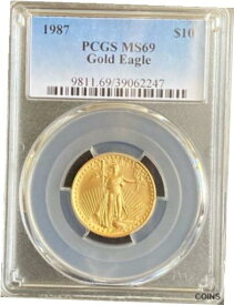 【極美品/品質保証書付】 アンティークコイン コイン 金貨 銀貨 [送料無料] 1987-$10 American Eagle - 1/4 oz Gold PCGS MS69 (MCMLXXXVII)