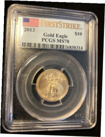 【極美品/品質保証書付】 アンティークコイン コイン 金貨 銀貨 [送料無料] 2013 PCGS MS70 $10 Gold Eagle First Strike American Flag Label
