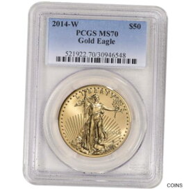 【極美品/品質保証書付】 アンティークコイン 金貨 2014 W American Gold Eagle Burnished 1 oz $50 - PCGS MS70 [送料無料] #got-wr-011201-2644