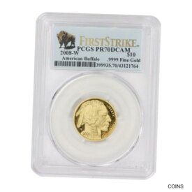 【極美品/品質保証書付】 アンティークコイン 金貨 2008-W $10 Buffalo PCGS PR70DCAM First Strike American Gold Proof Bison coin [送料無料] #gct-wr-011201-2893