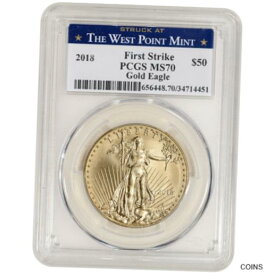 【極美品/品質保証書付】 アンティークコイン 金貨 2018 American Gold Eagle 1 oz $50 - PCGS MS70 First Strike West Point Mint Label [送料無料] #got-wr-011201-3079