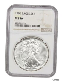 【極美品/品質保証書付】 アンティークコイン コイン 金貨 銀貨 [送料無料] 1986 Silver Eagle $1 NGC MS70 - American Eagle Silver Dollar ASE