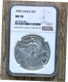 【極美品/品質保証書付】 アンティークコイン コイン 金貨 銀貨 [送料無料] 1992 Silver Eagle $1 NGC MS70 - American Eagle Silver Dollar ASE