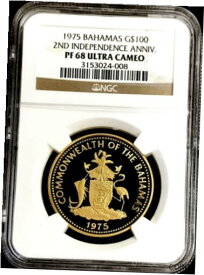 【極美品/品質保証書付】 アンティークコイン コイン 金貨 銀貨 [送料無料] 1975 GOLD BAHAMAS $100 AMAZON PARROT COIN NGC PROOF 68 ULTRA CAMEO