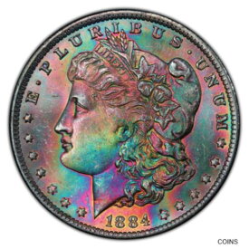 【極美品/品質保証書付】 アンティークコイン 硬貨 1884 O Morgan PCGS MS65 TRUE MONSTER TONER! RAINBOW TONED. INSANE COIN! [送料無料] #oct-wr-011201-1093