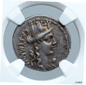 【極美品/品質保証書付】 アンティークコイン コイン 金貨 銀貨 [送料無料] Roman Republic 67BC Cybele Curule Chair Ancient Silver Coin of Rome NGC i59933