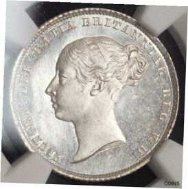 【極美品/品質保証書付】 アンティークコイン コイン 金貨 銀貨 [送料無料] 1855, Great Britain, Queen Victoria. Silver 6 Pence Coin. Proof-Like! NGC MS-64!