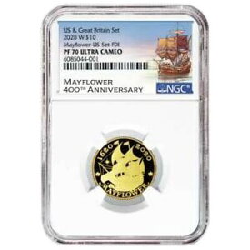 【極美品/品質保証書付】 アンティークコイン コイン 金貨 銀貨 [送料無料] 2020 Proof $10 Gold Mayflower Commemorative NGC PF70UC FDI Mayflower Label
