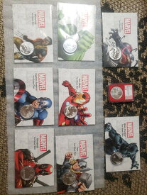 【極美品/品質保証書付】 アンティークコイン コイン 金貨 銀貨 [送料無料] Marvel Tuvalu Silver Coin (Full Set) ON CARD!!! [Plus Spiderman]